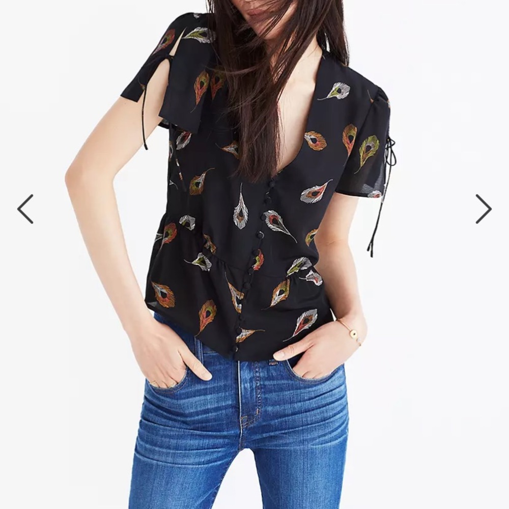Silk Belle Top in Peacock Feathers